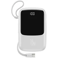 Baseus Q pow Digital Display 3A Power Bank 10000Mah With Type-C Cable White Ppqd-A02