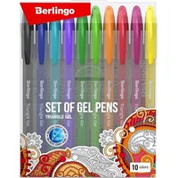 Berlingo Berlingo, Zestaw długopisów żelowych żelowych, color, 10Szt, 0.5Mm, Triangle gel Cng20210