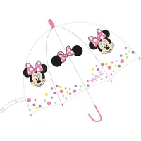 Bērnu lietussargs Mini Mouse krāsaini polka punktiņi 5168 Minnie caurspīdīgs meitenīgs automāts 5200051