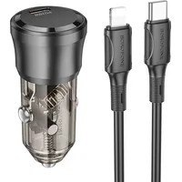 Borofone Car charger Bz24 Clever - Type C Qc 3.0 Pd 20W with to Lightning cable black Ład001702