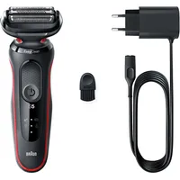 Braun Shaver 51-R1000S  Operating time Max 50 min Wet Dry Black Red
