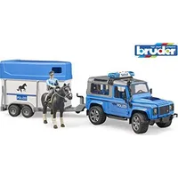 Bruder Land Rover Defender Policja z przyczepą dla konia, figurką konia i policjanta 02588