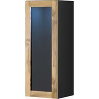Cama Meble cabinet Vigo 90 glass 90/35/32 black/wotan oak Vigowit90 Cz/W