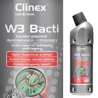 Clinex Baktericīds šķidrums vannas istabu un sanitāro ierīču dezinfekcijai fumigācijai W3 Bacti 1L 77-699