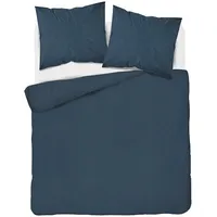 Damaskas gultas veļa 160X200 džinsa tumši zilas vienkāršas svītras 1 cm Pure 2301914