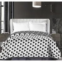 Decoking Dekoratīvais gultas pārklājs 220X240 hipnoze, balts, melns, abpusējs, trīsstūri 5000092