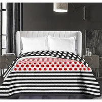 Decoking Dekoratīvs gultas pārklājs 220X240 Hypnosis Hypnotic Pinup polka punkti balts sarkans melns 5000065