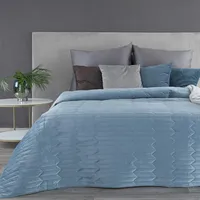 Dekoratīvais gultas pārklājs 170X210 zils samts Sofia 1 1173945