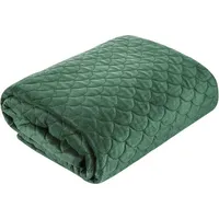 Dekoratīvais gultas pārklājs 220X240 Ariel, tumši zaļš samts 1172032