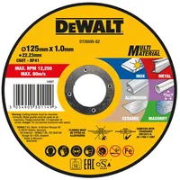 Dewalt-Akcesoria disks dažādu materiālu griešanai 125 mm ar biezumu 1,0 Dewalt Dt20595-Qz