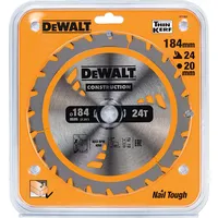 Dewalt-Akcesoria ripzāģis koka griešanai 184/20Mm, griešanas biezums 1,79 mm, 24 zobi, Construction Dewalt Dt1951-Qz