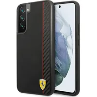 Ferrari Smooth and Carbon Effect Hard Case for Samsung Galaxy S22 Black Fesaxhcs22Mbk