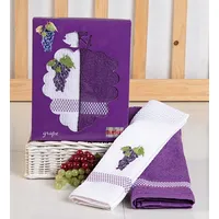 Frutta virtuves komplekts Purpura vīnogu ķekars, 1 dvielis, lupatiņa ar aplikāciju, 50X70, 2 gab. T28015-C 1272285