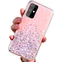 Fusion Glue Glitter Back Case Silikona Aizsargapvalks Apple iPhone 12 Pro Max Rozā Fsn-Gg-Iph-12Pm-Pi