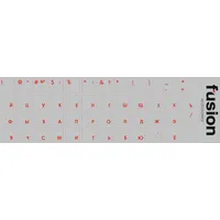 Fusion laminētas tastatūras uzlīmes Ru sarkanas  caurspīdīgas Fus-Uz-Re-Tra