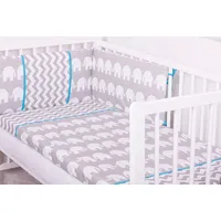 Gluck Baby Apdrukāta gultas veļa ar aizsargu 100X135 3 gab Zygzak 023 pelēkzila 1640087