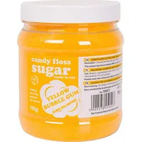 Gsg24 Krāsains cukurs kokvilnas konfektei dzeltens ar burbuļvannu garšu 1Kg Cuk-Zol-Gba-1Kg