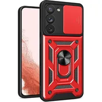 Hybrid Armor Camshield case for Samsung Galaxy S23 armored cover with camera red Plus Red