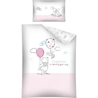 Kokvilnas gultas veļa 100X135 Vinnijs Pūks Sivēnu baloni rozā 26 A 1709 2040957