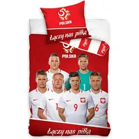 Kokvilnas gultas veļa 160X200 Polija Futbola komanda mūs vieno Piłka Pzpn spilvendrāna 70X80 Pzpn171020