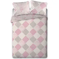 Kokvilnas gultasveļa 220X200 Dimanti ziedi pelēki rozā ģeometriski Delicate 001 3785 1520739