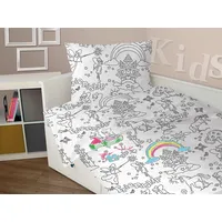 Krāsojamā gultasveļa 140X200 kokvilnas Girl  Bez Maksas flomāsteras 980291