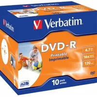 Matricas Dvd-R Azo Verbatim 4.7Gb 16X Printable, Id Branded,10 Pack Jewel 43521V