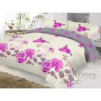 Satīna gultasveļa 220X200 1428/1 krēmīgi pelēki rozā ziedi Carmen 1272050