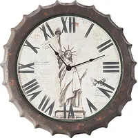 Sienas pulkstenis 42X5 City 03 brūns vāciņš Brīvības statuja Ņujorkā 1167810