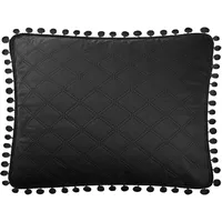 Spilvena pārvalks ar pomponiem 50X70 melns Pompoo pompoms glamour dimanti dekoratīvi gultas pārklājam 2331807