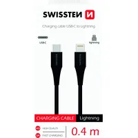 Swissten Basic Universāls Quick Charge 3.1 Usb-C uz Lightning Datu un Uzlādes Kabelis 0.4M 8595217471900