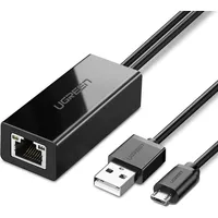 Ugreen Ārējais Lan adapteris micro Usb 100Mbps priekš Chromecast 1M melns 6957303839858