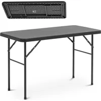 Uniprodo Dārza ēdināšanas galds saliekams 121,6 x 61,5 73,5 cm melns 10250736