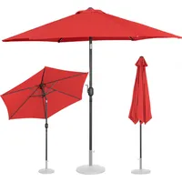 Uniprodo Dārza terases lietussargs apaļš noliecams ar kloķa diam. 270Cm sarkans 10250576