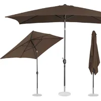 Uniprodo Taisnstūrveida saliekams lietussargs ar kloķi 200 x 300 cm brūns 10250585