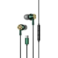 Usams Słuchawki stereo Ep-43 metal Usb-C ciemny zielony dark green Hsep4302