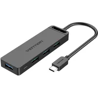 Vention Usb 3.0 4-Port Hub with Usb-C and Power Adapter Tgkbb 0.15M, Black