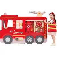 Viga liela koka ugunsdzēsēju mašīna Montessori rotaļu laukums 44712
