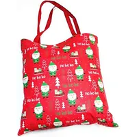 Ziemassvētku iepirkumu maisiņš 37X38 sarkans Santa Clauses zaļas eglītes dāvanas ho kokvilna 216903