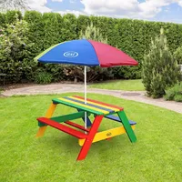 Axi Stół piknikowy Nick dla dzieci, z parasolem, tęczowy 441652