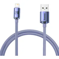 Baseus Crystal cable Usb to Lightning, 2.4A, 1.2M Purple Cajy000005