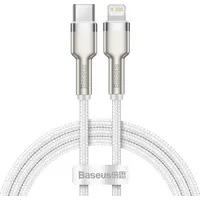 Baseus Usb-C cable to Lightning Cafule, White, Power Delivery, 20W, 1M White Catljk-A02