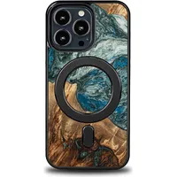 Bewood Wood and Resin Case for iPhone 13 Pro Magsafe Unique Planet Earth - Blue-Green Bwd12100-0