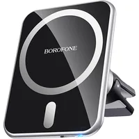 Borofone Car holder Bh43 Xperience magnetic with induction charging, air vent mount for Magsafe black-silver Uch000802