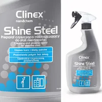 Clinex Shine Steel 650Ml preparāts nerūsējošā tērauda mēbeļu un ierīču tīrīšanai pulēšanai 77-628