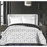 Decoking Dekoratīvais gultas pārklājs 170X210 hipnotizējošs Darknight apļa ģeometrija balts un melns 5000040