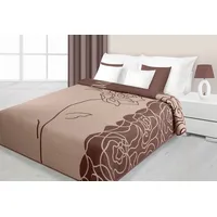 Dekoratīvais gultas pārklājs 170X210 42 bēša brūna roze 1169084