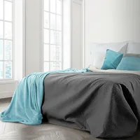 Dekoratīvais gultas pārklājs 170X210 Boni, tērauds, krēmkrāsas, abpusējs 1171328
