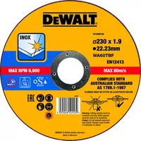 Dewalt-Akcesoria Inox nerūsējošā tērauda griešanas disks 230 Mm ar biezumu 1,9 Mm Thin Cut Dewalt Dt43909-Qz