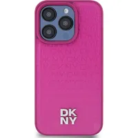 Dkny Pu Leather Repeat Pattern Stack Logo Magsafe Case for iPhone 15 Pro Max Pink Dkhmp15Xpshrpsp